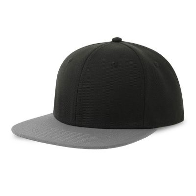 Бейсболка SNAP BACK-S, 6 клиньев, пластиковая застежка, черный, серый-0