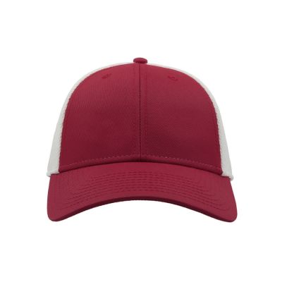 Бейсболка CAMPUS, 6 клиньев, застежка на липучке, красный, белый-4