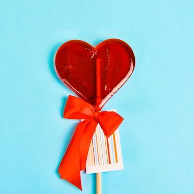 Карамель леденцовая 'Сердце' со вкусом клубники, 76 гр, красный-2