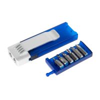 Набор отверток с фонариком, синий, серебристый
