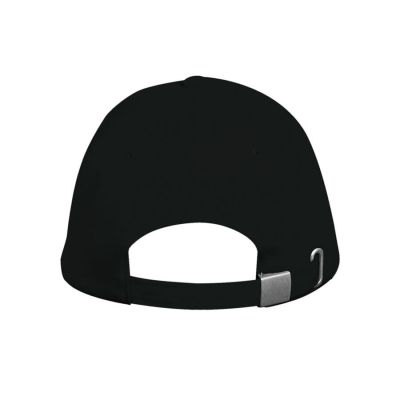 Бейсболка LONG BEACH, 5 клиньев, металлическая застежка, черный-3