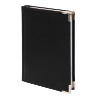 Ежедневник недатированный Kennedy, А5, черный, белый блок, серебряный срез