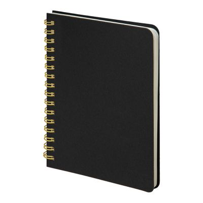 Блокнот на двойной пружине HELIX MINI, 105 х 150  мм, черный с желтым, блок в клеткуБлокнот HELIX MINI, черный, желтый-0