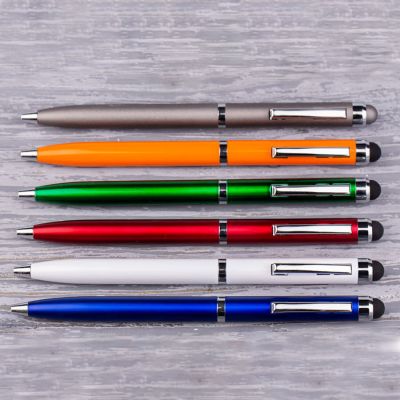 Ручка шариковая со стилусом CLICKER TOUCH, синий, серебристый-3