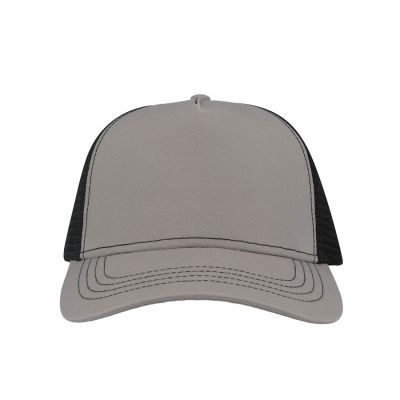 Бейсболка RAPPER CANVAS, 5 клиньев, пластиковая застёжка, серый, черный-7