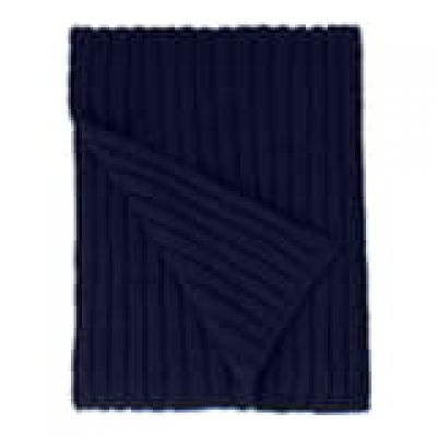 Шарф вязаный НАСВЯЗИ© шерсть/акрил, темно-синий-1