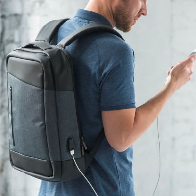 Рюкзак-сумка HEMMING c RFID защитой, темно-серый, черный-1