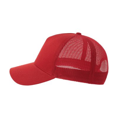 Бейсболка RAPPER COTTON-S, 5 клиньев, пластиковая застёжка, красный-3