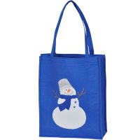 Сумка 'СНЕГОВИК' с аппликацией, синий