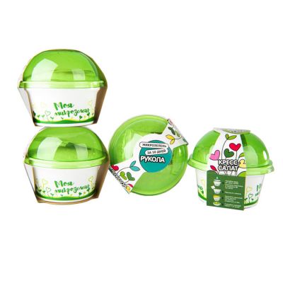 Комплект для выращивания. 'Моя микрозелень': БАЗИЛИК, зеленый, белый-1