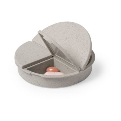 Таблетница BETUR, 3 отсека, h=1,7 cm, d=7,5 см; пластик, бамбуковое волокно, бежевый-3