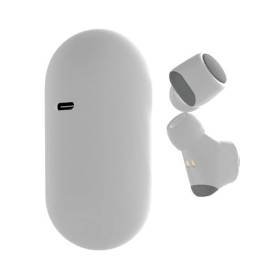 Наушники беспроводные GEOZON WAVE, с зарядным боксом, покрытие soft touch, белые, белый-2