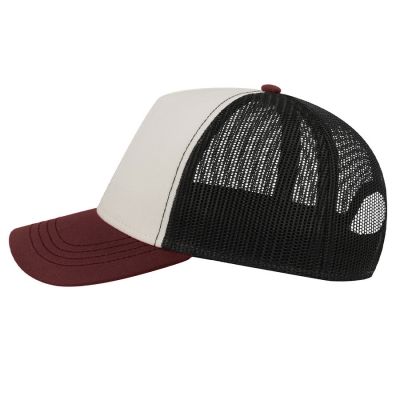 Бейсболка RAPPER CANVAS-S, 5 клиньев, пластиковая застёжка, белый, бордовый, чёрный-2