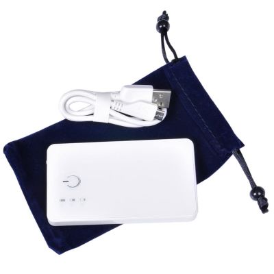 Универсальное зарядное устройство 'Plain' (2800mAh) с фонариком, белый-8