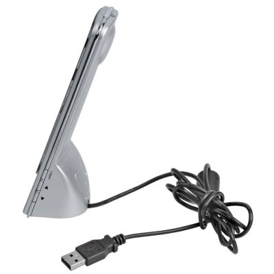 Веб-камера USB настольная с часами, будильником и термометром, серебристый, черный-1