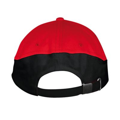 Бейсболка BOOSTER, 5 клиньев, металлическая застежка, красный, черный-3