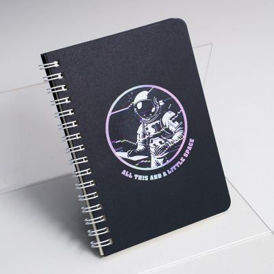 Блокнот на двойной пружине HELIX MINI, 105 х 150  мм, черный, блок в клетку-8