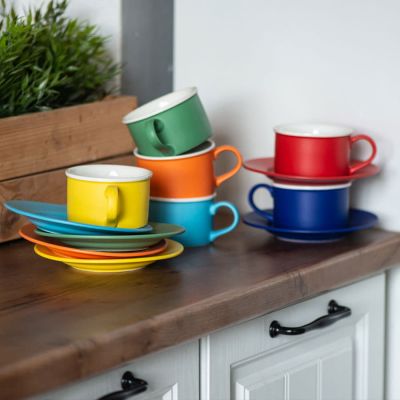 Чайная пара ICE CREAM, оранжевый, белый-2