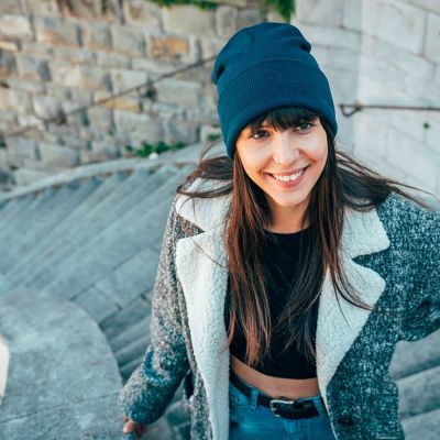 Шапка вязаная PURE  с отворотом из пряжи Polylana® горчичный, желтый-2