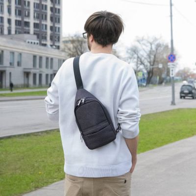 Сумка на плечо CORE, серый, 100% полиэстер, серый, голубой-10