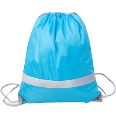 Рюкзак мешок RAY со светоотражающей полосой, голубой-1
