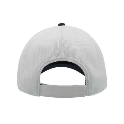 Бейсболка CAMPUS, 6 клиньев, застежка на липучке, темно-синий, белый-5