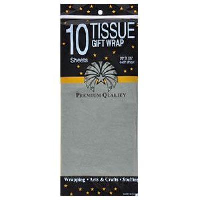 Упаковочная бумага 'Тишью' 10 листов в упаковке, размер листа 50 x 66 см, серебристый-0