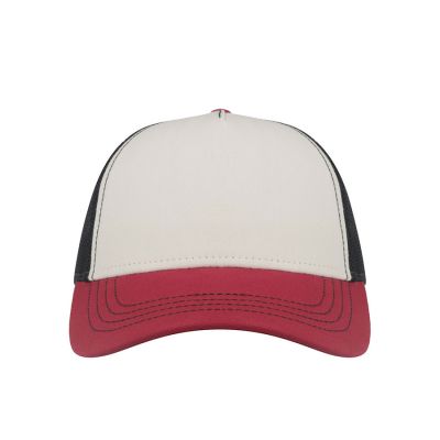 Бейсболка RAPPER CANVAS-S, 5 клиньев, пластиковая застёжка, белый, бордовый, чёрный-7
