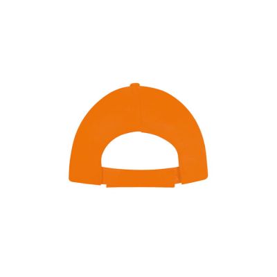 Бейсболка BUZZ, 5 клиньев, застежка на липучке, оранжевый-3