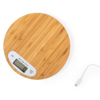 Весы настольные HINFEX, бамбук, коричневый-1