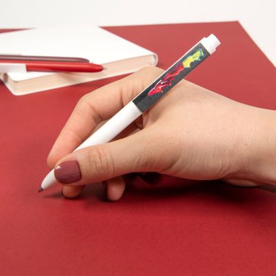 Ручка шариковая RETRO, пластик, белый-2