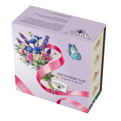 Подарочный набор 'Весенний букет' с вареньем и цветочным чаем, разные цвета-5