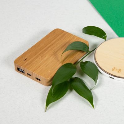 Универсальный аккумулятор BMB POWER 5, 5000 mAh, бамбук, натуральный-3