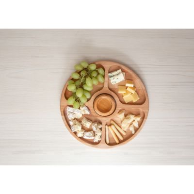 Менажница круглая, 23см, бук, светло-коричневый-2