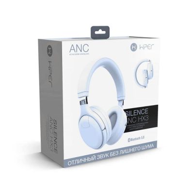Наушники головные беспроводные Hiper SILENCE HX3, белые, белый-4