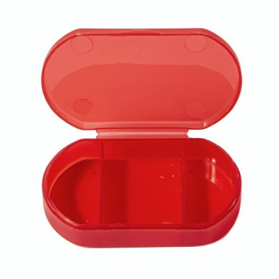 Витаминница TRIZONE, 3 отсека; 6 x 1.3 x 3.9 см; пластик, красная, красный-1