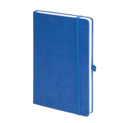 Бизнес-блокнот 'Justy', 130*210 мм, синий, твердая обложка,  резинка 7 мм, блок-линейка-0