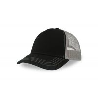 Бейсболка 'RAPPER CANVAS-S', 5 клиньев, пластиковая застёжка, черный, серый