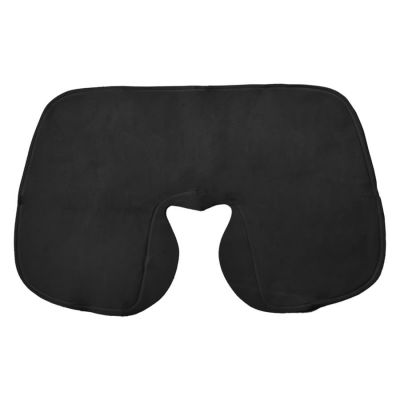 Подушка надувная дорожная в футляре; черный; 43,5 х 27,5 см; твил-1