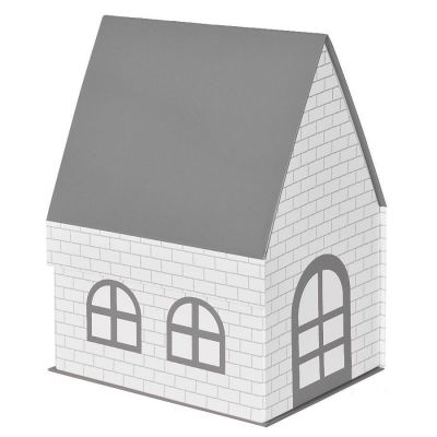 Упаковка подарочная, коробка 'ДОМ'  складная,  размер 15 x 21 x 27 см серый, серый, белый-0