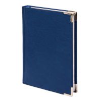 Ежедневник недатированный Kennedy, А5, темно-синий, белый блок, серебряный срез