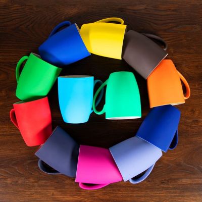 Кружка SWEET с прорезиненным покрытием, черный-1