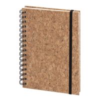 Блокнот XIANKEL на пружине, твердая обложка, пробковая ткань, бежевый