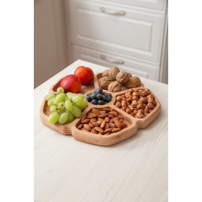 Менажница цветок, 23см, бук, светло-коричневый-2