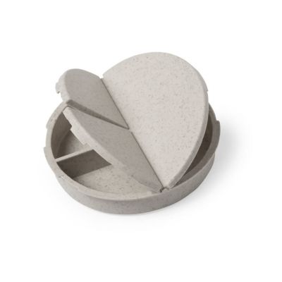 Таблетница BETUR, 3 отсека, h=1,7 cm, d=7,5 см; пластик, бамбуковое волокно, бежевый-2