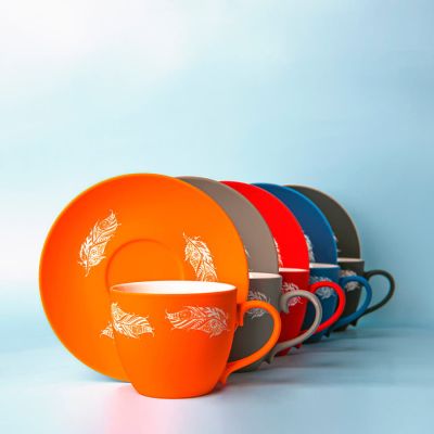 Чайная пара TENDER с прорезиненным покрытием, серый-13