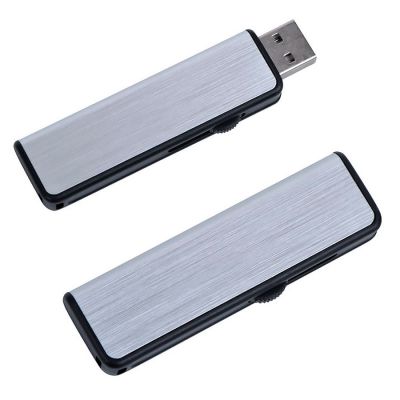 USB flash-карта 'Pull' (16Гб), серебристый, черный-0