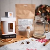 Подарочный набор INSPITATION: аромалампа, аромакубики, кружка-банка, набор специй, украшение, бежевый