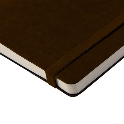 Ежедневник недатированный Boomer, А5,  темно-коричневый, кремовый блок в линейку, без обреза-6