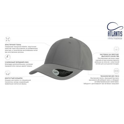 Бейсболка BOLT, 6 клиньев, пластиковая застежка, ярко-синий-4